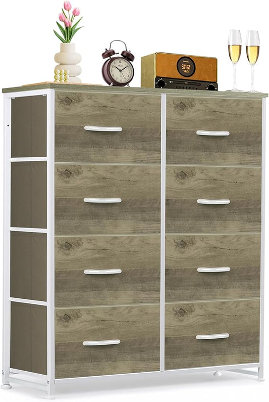 8-Drawer Dresser for Bedroom, Anti-Tip Tall Storage Organizer Chest of Drawers by SageNest