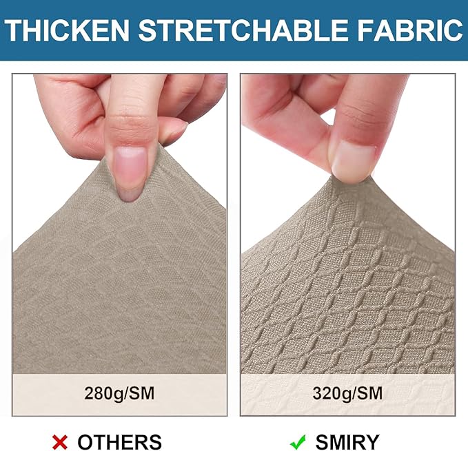 Smiry Waterproof Seat Covers for Dining Room Chairs Set of 2, Stretch Jacquard - Image 4