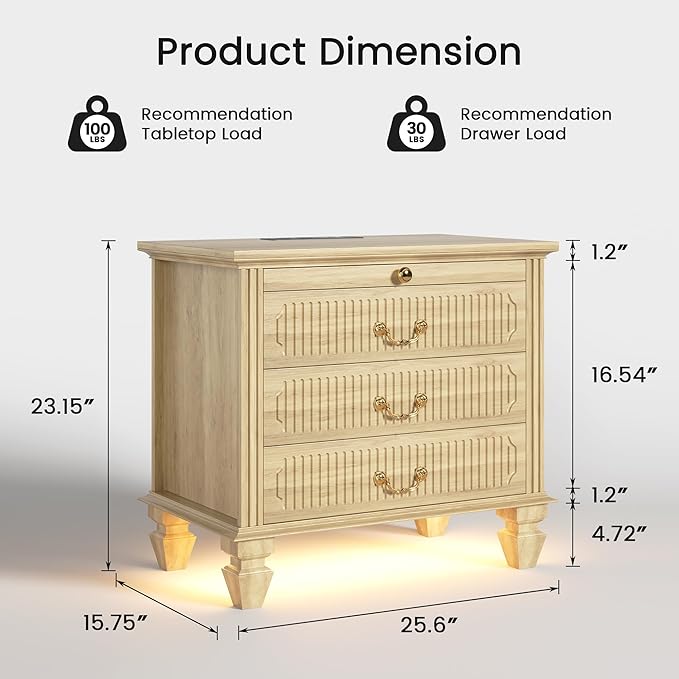 FREDEES 25.6'' Wide Bedside Table - Image 2