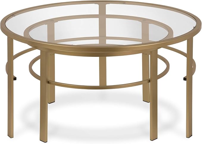 Henn&Hart Round Nested Coffee Table in Brass, Coffee Table coffee tables - Image 12