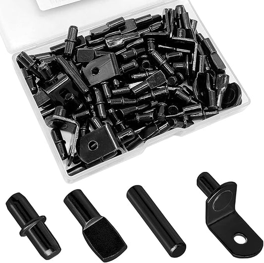 104Pcs Shelf Pins Pegs Kit, 4 Styles Shelf Support Pegs, Bookshelf Pegs by Cerpourt