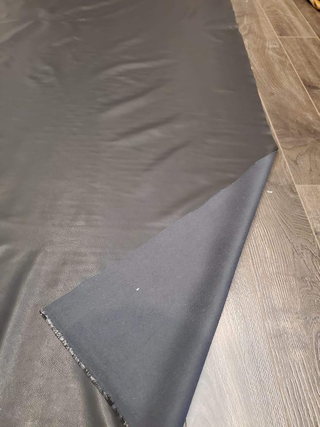 NAT Leathers | Black Thin Garment 0.6 mm Soft Faux Vegan Leather PU | 10 Yards - Image 7