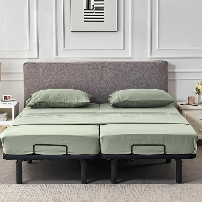 Kingnex Split Queen Sheets for Adjustable Bed Soft 1800 Microfiber 5 Pieces - Image 7