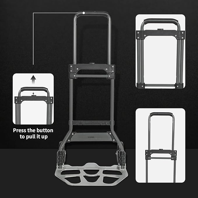 Leeyoung Folding Hand Truck and Dolly, 264 Lb Capacity Heavy-Duty Luggage - Image 7