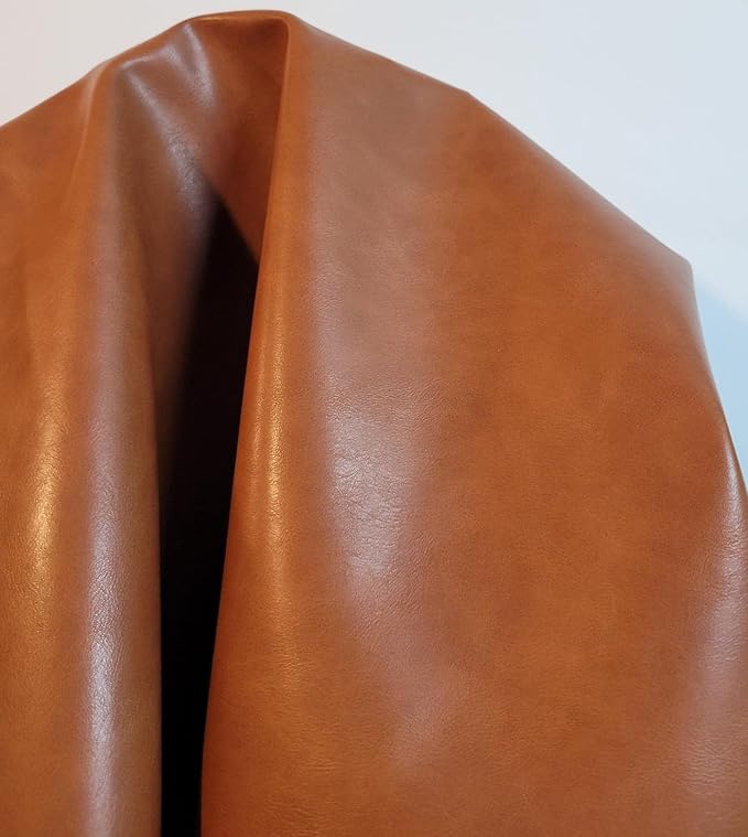 Golden Tan Soft Faux Vegan PU Leather by the Yard Synthetic Pleather 0.9 mm - Image 3