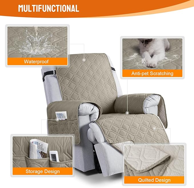 VANSOFY 100% Waterproof Recliner Chair Covers, Recliner Cover Non-Slip Dog - Image 4