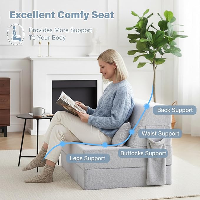 Tiita Convertible Folding Sofa Bed Single Size - Image 3