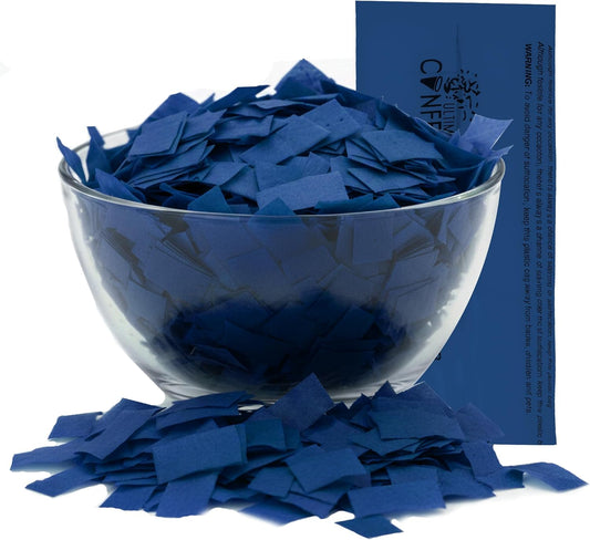 Ultimate Confetti Dark Blue Biodegradable Confetii - Rectangular Fluttering Tissue Paper Confetti for Cannon and Launcher use - Birthday Confeti, Wedding, Parties and Table Decoration - 1 lb, 16 oz