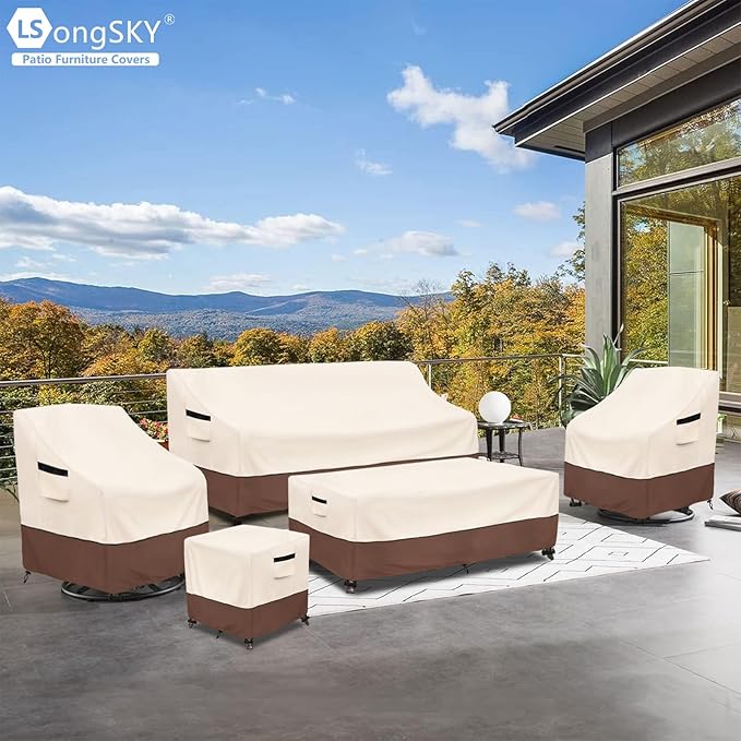 Outdoor 2-Seater Loveseat Cover, Patio Sofa Covers Fits up to 58W x 32.5D x 31H - Image 9