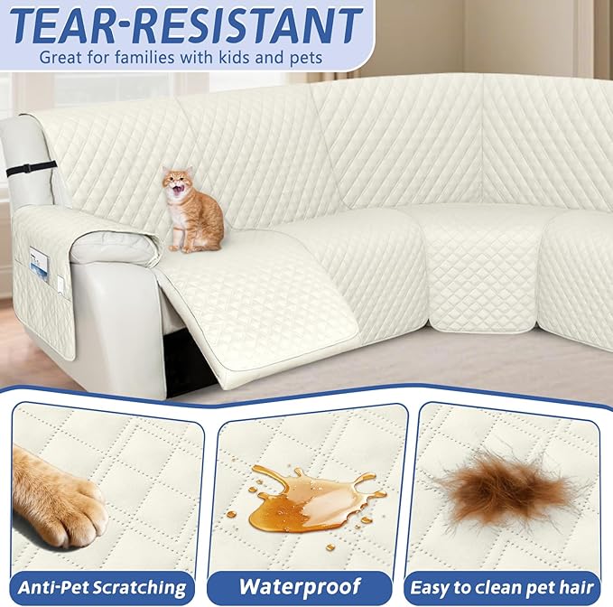 Arfntevss Recliner Sectional Couch Covers 1OO% Waterproof L Shape Sofa Cover - Image 5