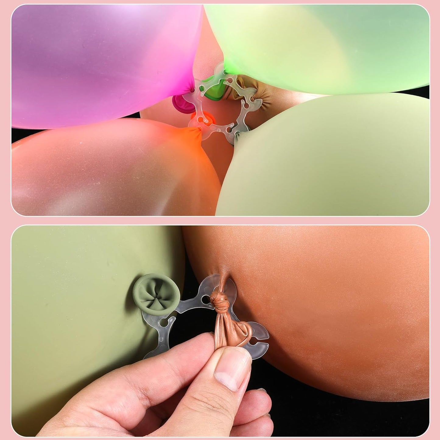 Xindojuz 50 PCS Balloon Clips for Balloon Arch, Plastic Balloon Arch Clips Balloons Connectors Clip Holders for Balloon Clip for Birthday Wedding Party Decorations (Star Shaped)