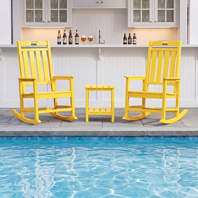 Outdoor Adirondack Rocking Chairs All-Weather HDPE Patio Rocker Chair - Image 2