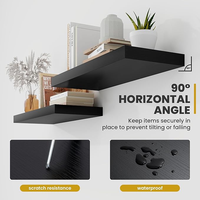 Acovy 48 Inch Floating Shelves, 9.3" Deep Floating Shelf Wall Mounted, Rustic - Image 4