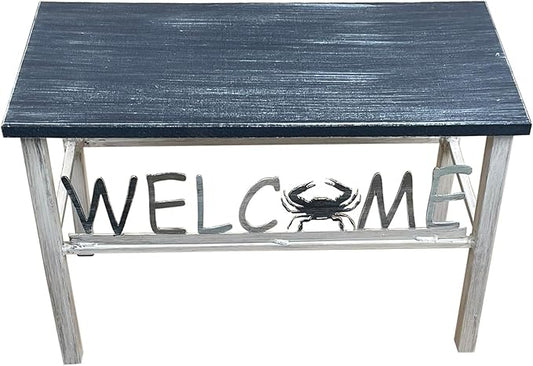 Furniture Barn USA Cottage, and Weathered Navy Crab Welcome Bench by FurnitureBarnUSA