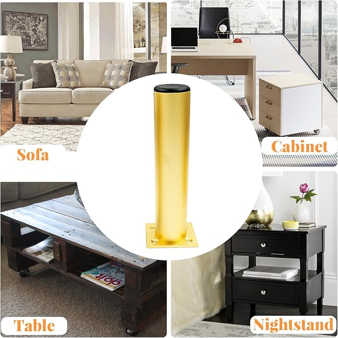 Set of 4 Aluminum Alloy Furniture Legs 7 Inch Height, 1.5 Inch Diameter - Image 5