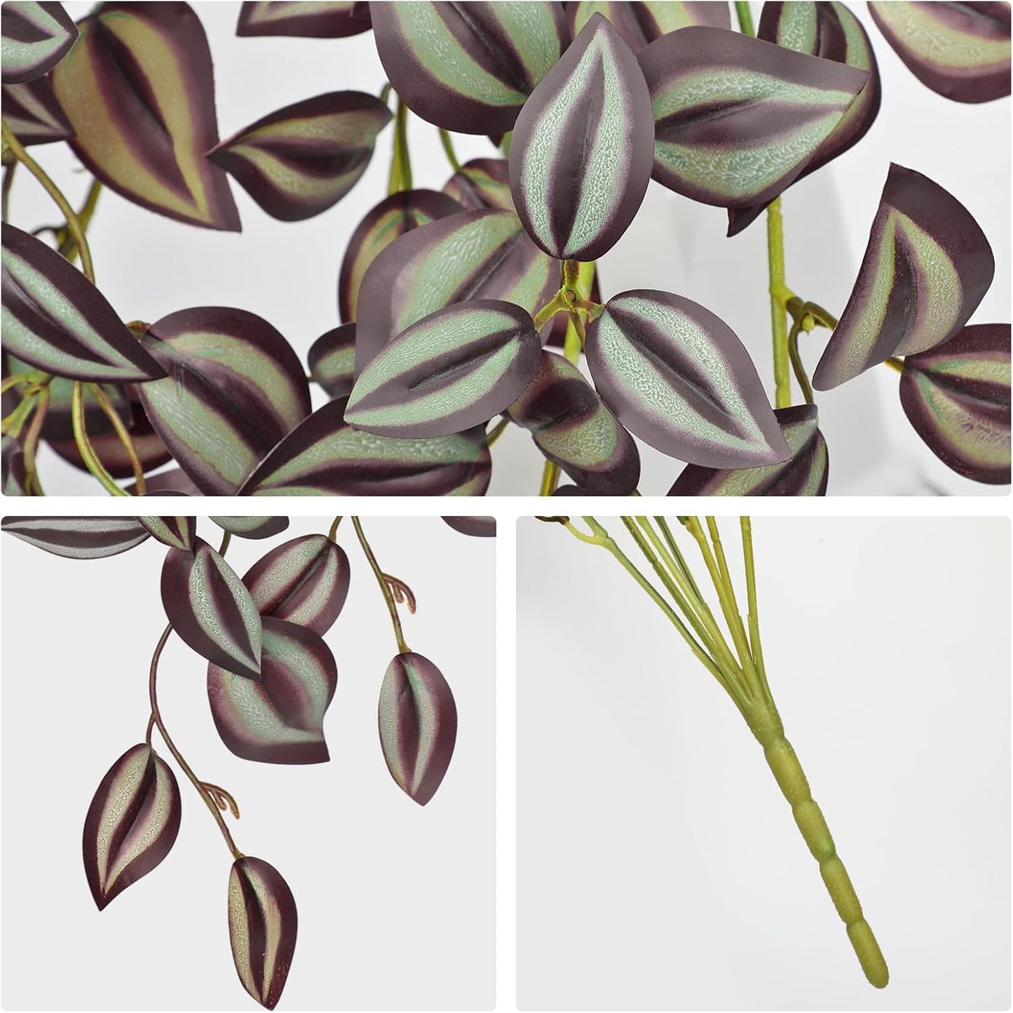 DILATATA Fake Hanging Plants Artificial Hanging Plants 22" Faux Wandering Jew Hangings Leaves Plant for Wall Shelf Home Indoor Outdoor Decor - 5 Pack