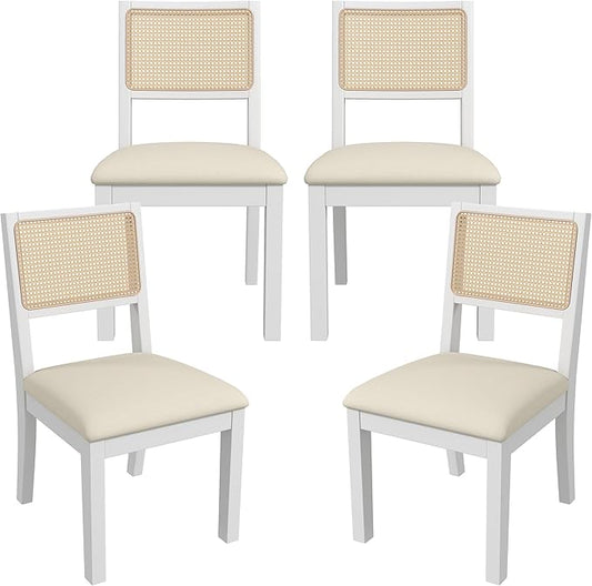 Westice Rattan Dining Chairs Set of 4, Farmhouse Natural Dining Room Chairs by ChairsforHomeLivingRoom