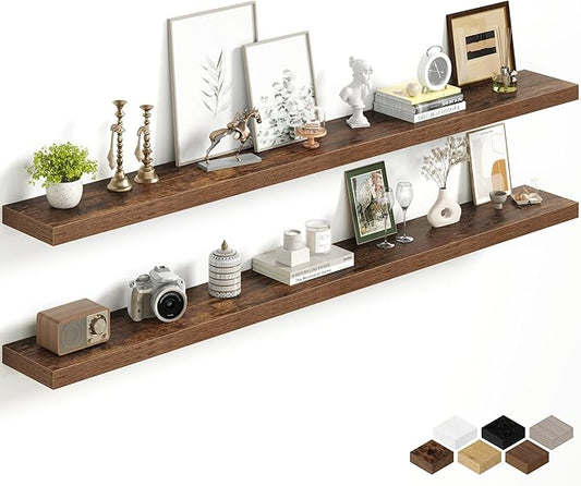 Fun Memories 72Inch Long Floating Shelves, 8 Inch Deep Shelves by FunMemories