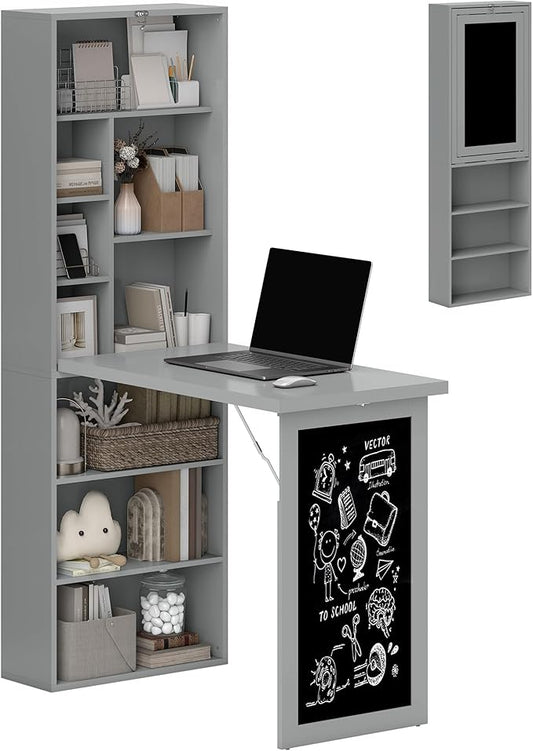HOMCOM Fold-Out Convertible Writing Table, Computer Desk by HOMCOM