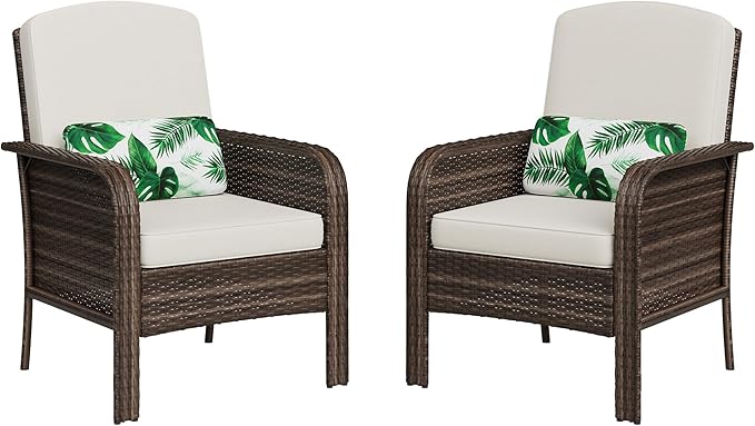 GarveeLife 2-Piece Wicker Chair Set, Comfortable, - Image 3
