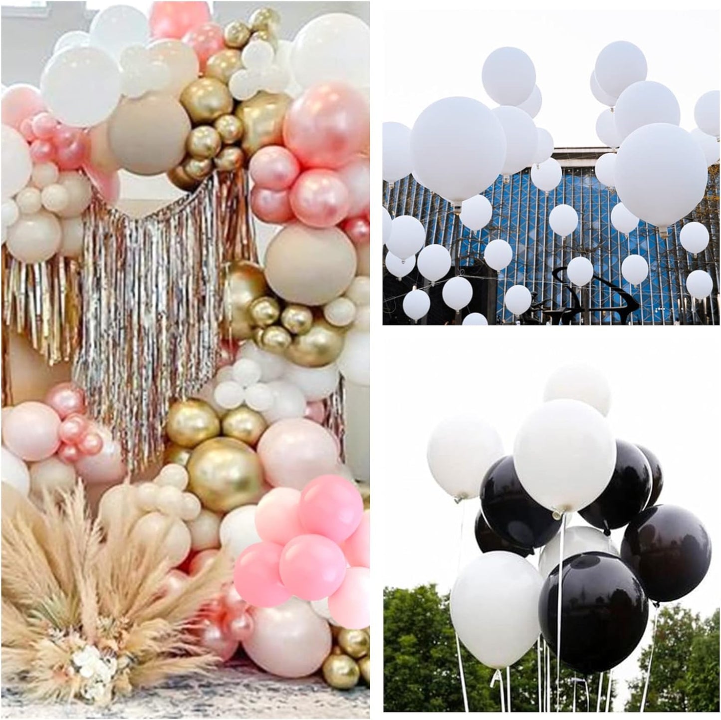 110pcs White Balloon 12 inch, White Latex Balloons for Birthday Party Baby Shower Wedding(with 2 Ribbons).