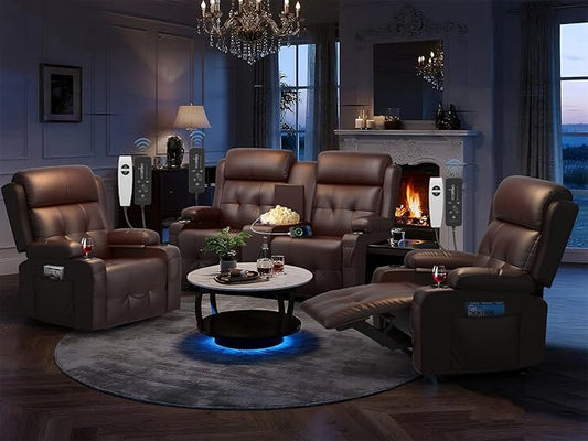 Recliner Sofa Set, Home Theater Seating Wall Hugger Recliners by TOMOSLTER