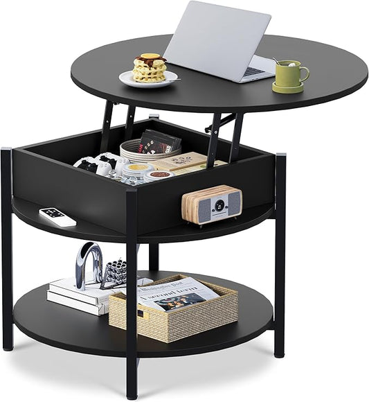WLIVE Round Lift Top Coffee Table by WLIVE