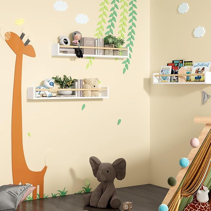 Fixwal Nursery Book Shelves, 23.6 Inch Floating Bookshelves - Image 4