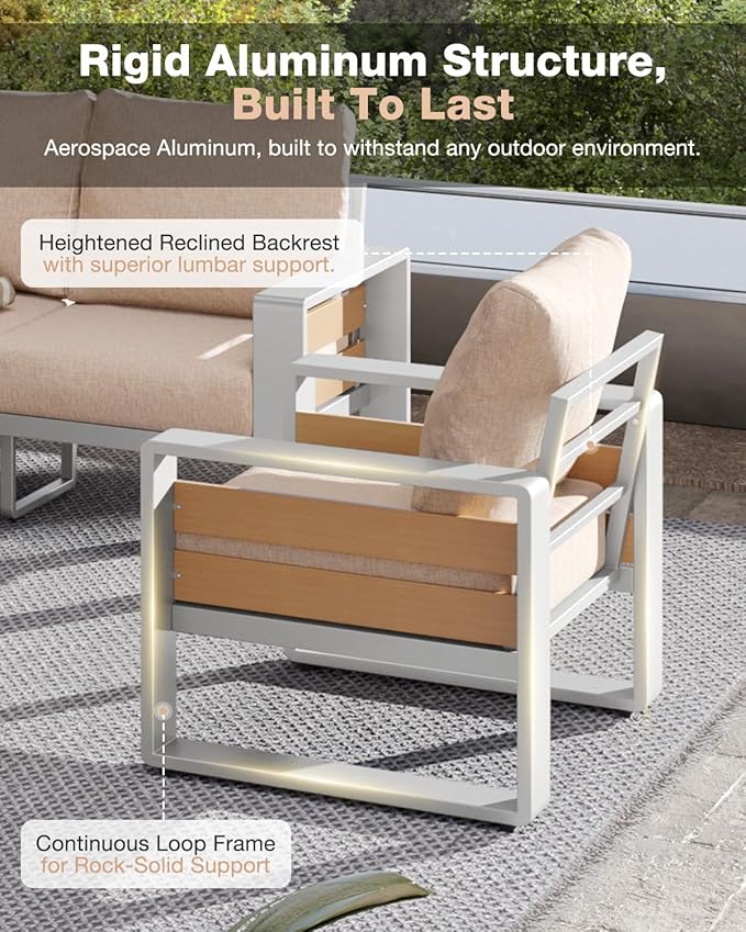 Aoxun Aluminum Patio Furniture Set - Image 5