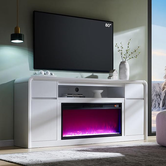 Modern Fireplace TV Stand with 36" LED Electric Fireplace by AITJUNZ