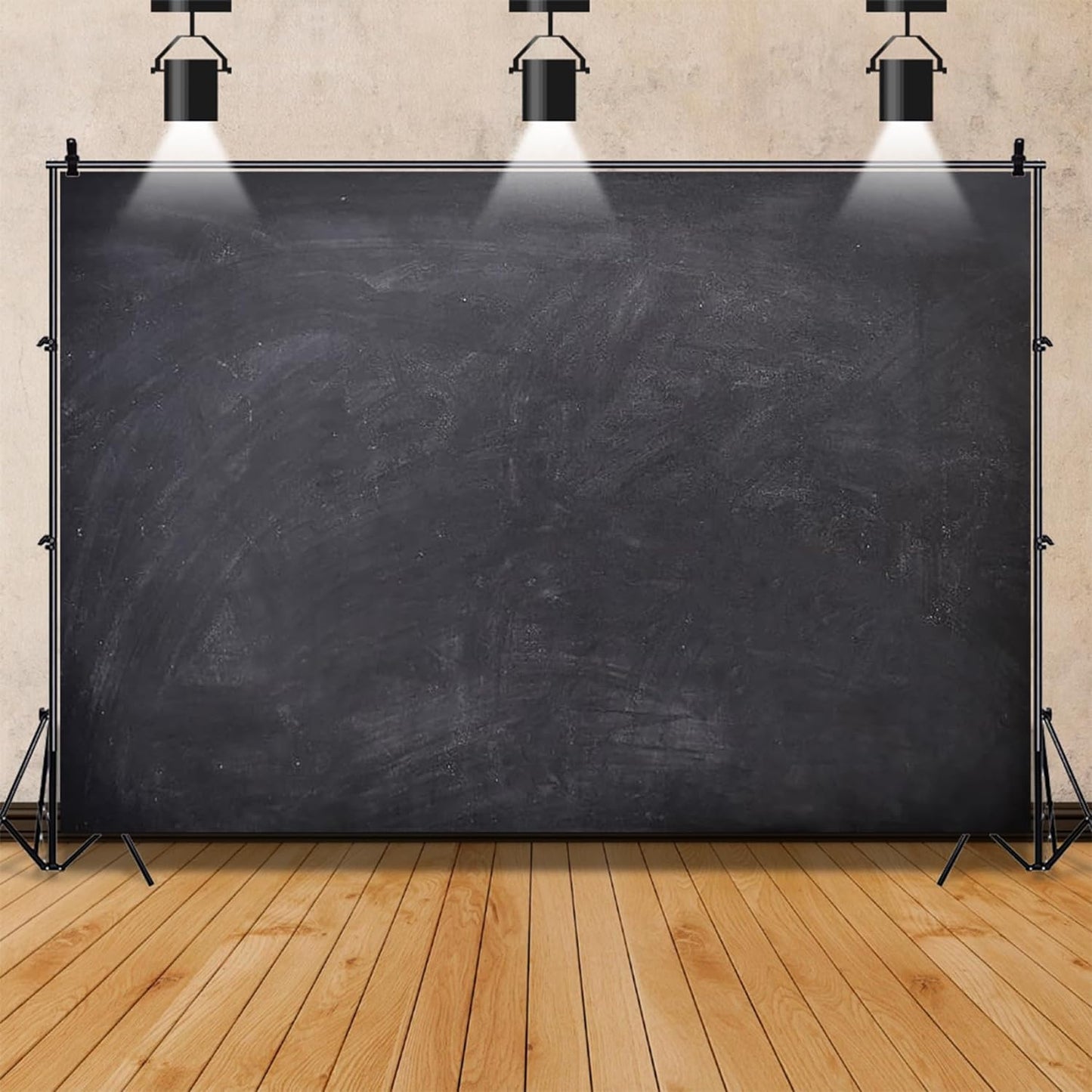 Renaiss 10x8ft Blank Blackboard Backdrop for Photoshoot Man Woman Portrait DIY Chalkboard Photography Background Back To School Banner School Season Photo Booth Props Wedding Teachers` Day Party Decor