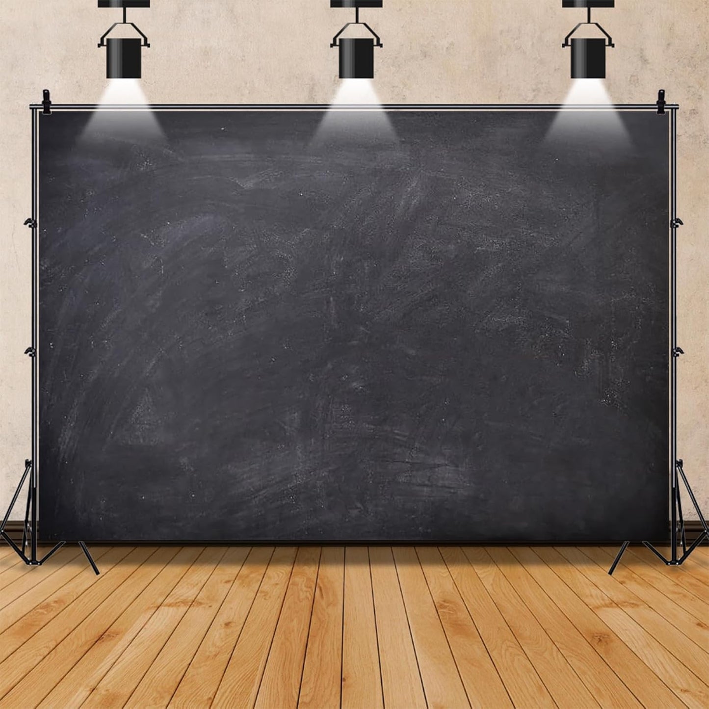 Renaiss 8x6ft Blank Blackboard Backdrop for Photoshoot Man Woman Portrait DIY Chalkboard Photography Background Back to School Banner School Season Photo Booth Props Wedding Teachers` Day Party Decor