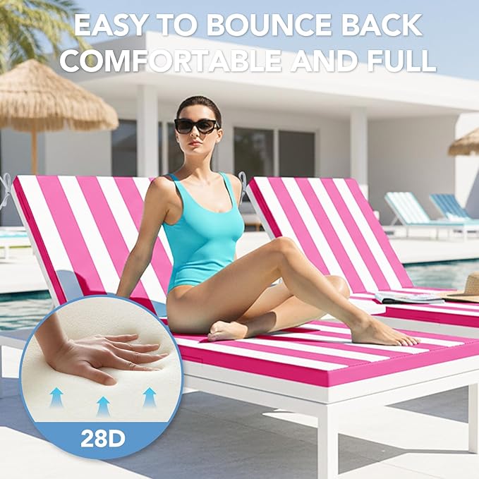 L'AGRATY Outdoor Lounge Chaise Cushion: 72x21x3 Inch Waterproof Lounge Chair - Image 3