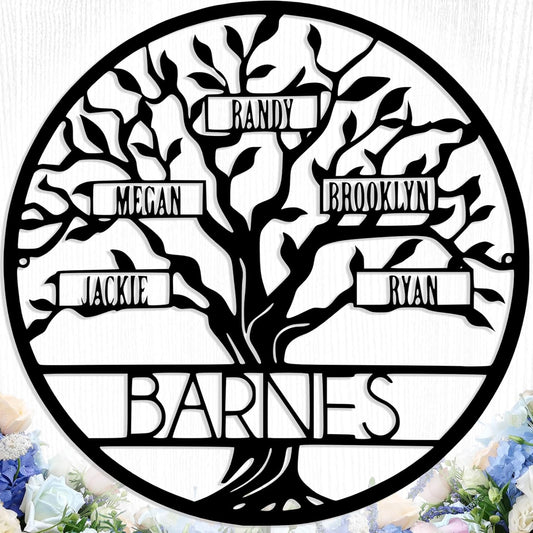 Personalized Tree of Life Metal Sign Wall Art Decor, Custom Wedding Gifts for Couples, Custom Family Name Sign, Christmas Valentine's Day Housewarming Gifts