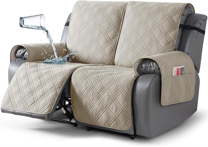 TAOCOCO 100% Waterproof Loveseat Recliner Cover, Non Slip Split Loveseat Covers by TAOCOCO