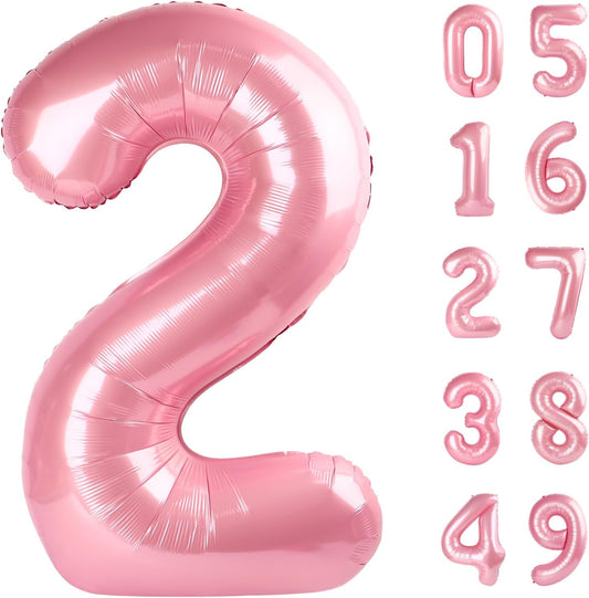 Pearlescent Pink number balloon 2026