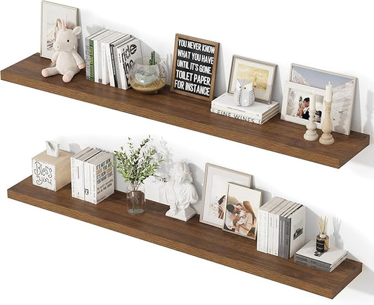 55 Inch Floating Shelves, 12 Inch Deep Floating Shelves by Unknown