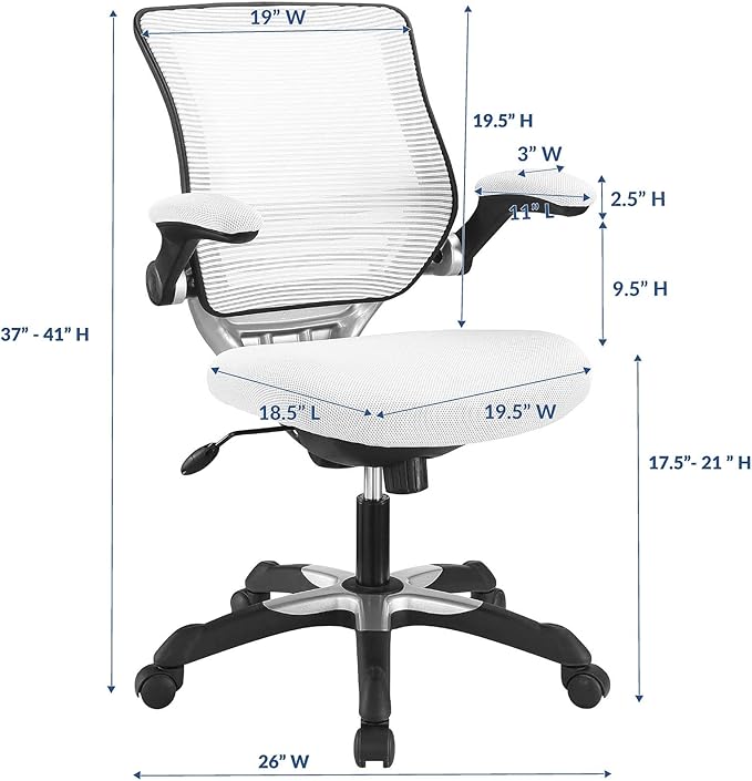 Modway Edge Mesh Back and Mesh Seat Office Chair In Black - Image 3