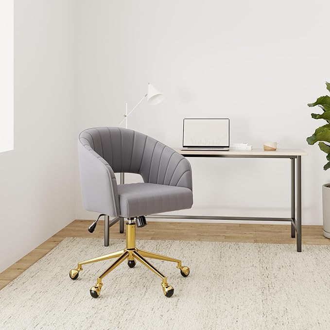 Home Office Chair Swivel Velvet Desk Chair Accent Armchair Upholstered Modern - Image 2
