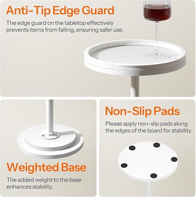 HOOBRO Small Round Side Tables, Drink Tables, Coffee Martini Tables - Image 8