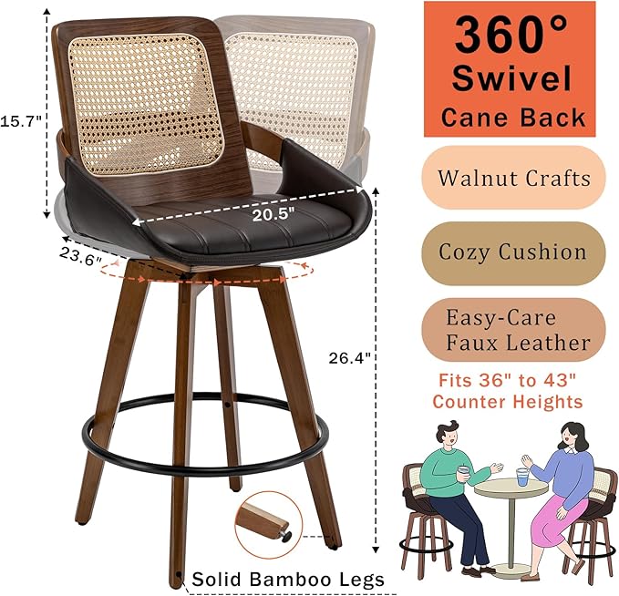 Mid Century Modern Counter Stools - Image 2
