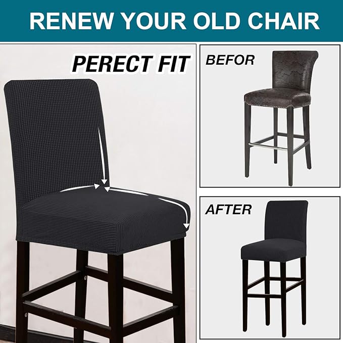 Turquoize Stretch Bar Stool Cover Counter Stool Pub Chair Slipcover - Image 5