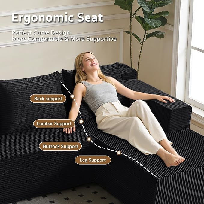 ANONER 103" Sectional Cloud Couch - Image 5