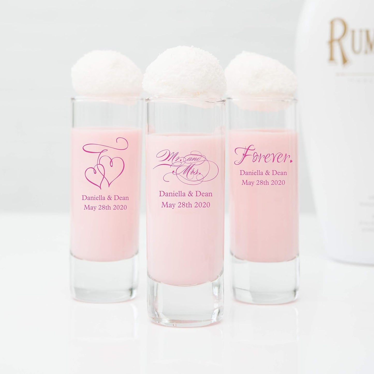 WEDDINGSTAR Personalized 2.5oz Tall Shot Glass Customizable Full Color Print - 72 pack