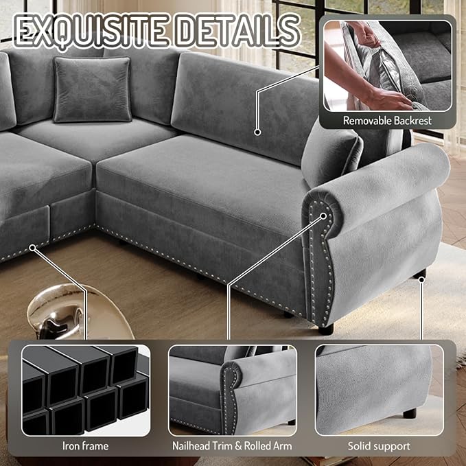 88.2" Sectional Sleeper Sofa - Image 6