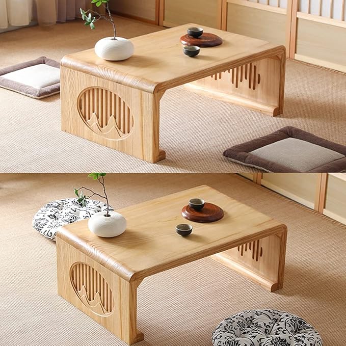 Vintage End Table, Japanese Style Tatami Coffee Tables Mortise and Tenon - Image 2