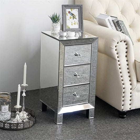 Mirrored End Table Modern Small Sofa Corner Table by HEPMIMZHU