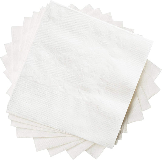 GUSTO [500 Count - 4.5 x 4.5 Folded] White Beverage Napkins - 1-Ply Bulk Cocktail Napkins, Restaurant Bar Paper Napkins and Party Napkins - 9x9 Unfolded (Formerly Comfy Package)
