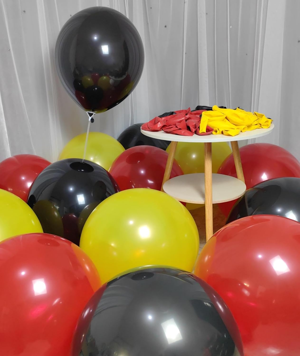 90 Pack red Yellow Black Balloons 100 of each of the 3 colors 18 inch Large Red Yellow Black Latex Party Balloon Bulk for Various Party Events Decorations