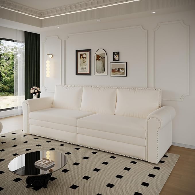 3 in 1 Convertible Sleeper Sofa Bed, 93.7" King Size Sofa Sleeper - Image 3